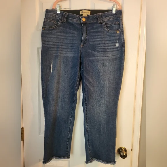 Democracy AB Solutions Distressed Blue Ankle Jeans, Size 16W - Picture 5 of 8